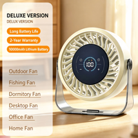 Ventilateur de bureau portable rechargeable 10000 mAh, 100 vitesses, avec écran LED, pour la maison, le bureau, l'extérieur, ventilateur oscillant