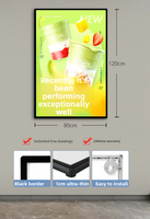Boîte à lumière LED murale avec couvercle en verre trempé carré personnalisable pour affichage de menus et messages publicitaires
