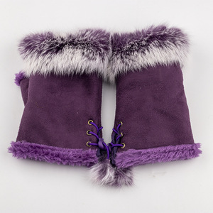 Mitaines d'hiver chaudes en fourrure de lapin, sans doigts, <span class=keywords><strong>pour</strong></span> la plage et l'<span class=keywords><strong>ordinateur</strong></span>, longueur poignet - Product Image 3