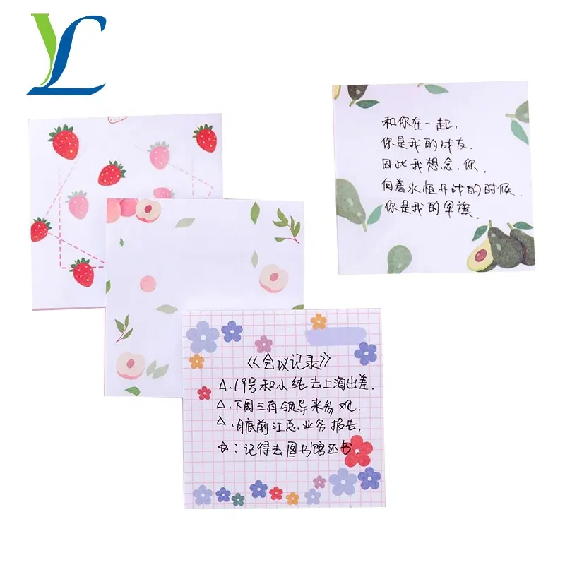 Kawaii Stationery Computer Style Scratchpad Girls Sticky Notes Portable Word Notepad Cute Memo Pad