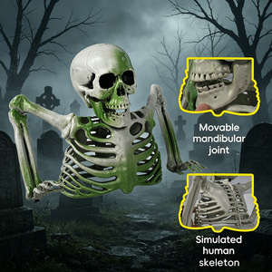 HLC Halloween Spot Animatronic Spooky Half Body Skeleton Halloween Decor, Broken Ground Skeleton Halloween Scene Ornament Prop - Product Image 3