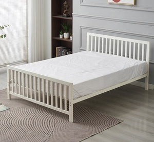 Camera da letto mobili polvere rivestito telaio in ferro con <span class=keywords><strong>maglia</strong></span> <span class=keywords><strong>metallica</strong></span> colore bianco doppio regina king size piattaforma in metallo ferro telaio del letto - Product Image 6