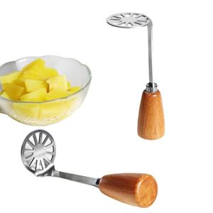 Stainless Steel Potato Mud Press Potato Press With Wooden Handle <b>Kitchen</b> <b>Gadgets</b> Auxiliary for Bean Vegetable Fruits Baby Food - Product Image 2