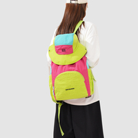 Sac à dos de sport décontracté grande capacité, sac à dos tendance aux couleurs contrastées, sac à dos assorti à un chapeau, sac à dos de voyage imperméable