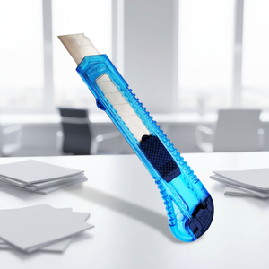 Hot Selling 18mm Transparent <strong>Utility</strong> Cutter Knife Plastic Colorful Handheld Stainless Steel <strong>Blade</strong> OEM for Office School Home Use - Product Image 1