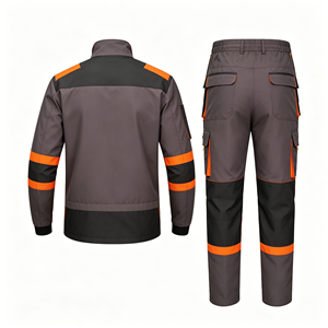 Customizable High Visibility Safety Workwear Set for Men, Including Reflective Jacket and Trousers - Product Image 2