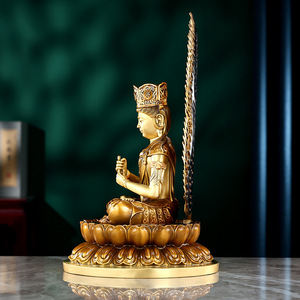 Statue de Bouddha Vairocana en laiton de 6 pouces, faite à la main, décoration d'intérieur, cadeau artisanal pour le salon - Product Image 3