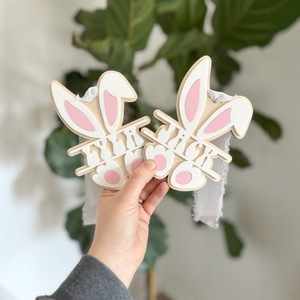 Etichetta in Legno Personalizzata con Nome per Coniglietto <span class=keywords><strong>Pasquale</strong></span>, Cesto di Pasqua, Regalo per Bambini - Product Image 3