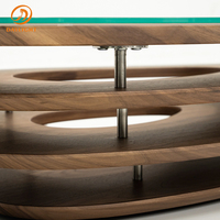 Table basse de luxe moderne et créative, table basse design irrégulière, table centrale de salon luxueuse en verre et bois à vendre