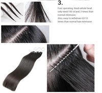 Extensions de cheveux chinoises Feather 6D, qualité salon, cheveux vierges doublement étirés, vente directe d'usine