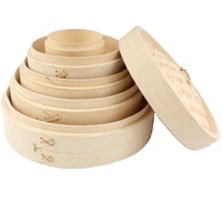 Cuiseur vapeur en bambou de 10 pouces, panier pour le cuiseur rapide, avec logo personnalisable