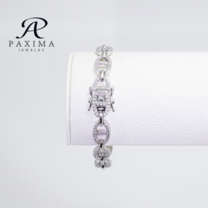 Trang sức Paxima Phong cách cổ điển sang trọng Thiết kế mũi lợn Đính đá Zircon sáng lấp lánh Vòng tay khóa 925 - Product Image 2