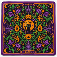 Tapete de Juego de Mahjong Americano Personalizado para Halloween, 80x80cm, Tela Suave con Base de Goma Antideslizante, para 4 Jugadores, OEM, ODM, Venta al Por Mayor