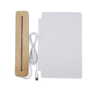 Customized Large Size DIY Desk Lamp USB Wooden Base Lamp Led <strong>Dimmable</strong> <strong>Night</strong> <strong>Light</strong> with Message Board - Product Image 5