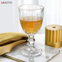 Gros Offre Spéciale 320ml 10.5oz tout Usage pressée Motif Coloré Vintage Verre de Vin Gobelet De Mariage Pour Le parti Hôtel Restaurant