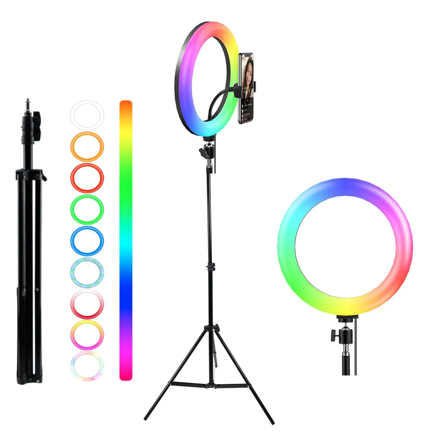 New Arrival WH26 Selfie Portable USB Flash LED Camera Phone Photographic Color RGB Ring Light