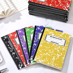 Mini Composition <b>Book</b> 40 Pages Narrow Ruled Purple Marble Cover Sewing Binding Paper Cover - Product Image 2