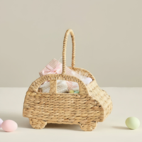 Panier cadeau en rotin en forme de voiture avec poignée, écologique, durable, multifonctionnel, personnalisable avec logo, pour fêtes d'anniversaire d'enfants, cadeaux pour bébés