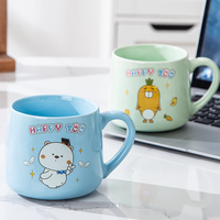 Mug Keramik Porselen Kapasitas Besar Warna Pink Lucu Bentuk Perut Ramah Lingkungan untuk Pasangan, Dapat Dikustomisasi Logo dan Pola