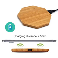 Chargeur sans fil en bambou personnalisé avec logo rapide 15W Chargeur sans fil pour téléphone en bois à induction