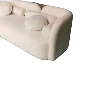 Canapé sectionnel en tissu lin bouclé en forme de L, <span class=keywords><strong>moderne</strong></span>, beige crème, vérifié, modèle tendance <span class=keywords><strong>2021</strong></span>, Ecksofa - Product Image 6