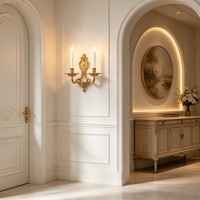 Applique murale LED décorative unique en métal sculpté artisanal pour maison, villa, hôtel, salon