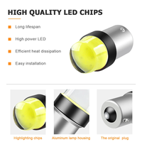 Nouvelle ampoule LED pour voiture 1157 à double contact, COB, gel de silice, lumière 12V S25 3W 6500K IP67 étanche 800lm, clignotant, frein