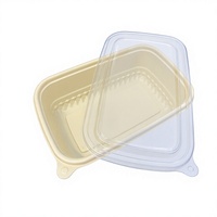 Boîte à lunch jetable empilable de 750 ml et 1000 ml, compatible micro-ondes, en MFPP, conteneur en plastique, boîte à emporter, boîte bento avec couvercle transparent