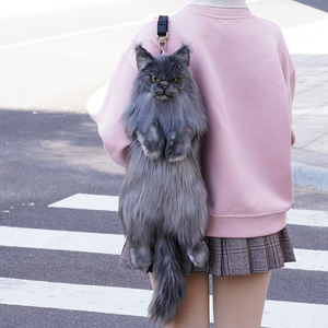 กระเป๋าเป้สะพายหลังผู้หญิงลายแมว<span class=keywords><strong>เมน</strong></span><span class=keywords><strong>คูน</strong></span>สำหรับคริสต์มาส  บุด้วยผ้าขนสัตว์เทียมแท้  ไส้ใยฝ้าย PP  พร้อมช่องซิปด้านใน  ผลิตด้วยมือ  ขายส่งโดย DUPAN - Product Image 2