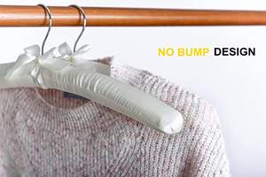 DS952 Soft Chrome Haken Bluse Schwamm Kleiderbügel Dicker Stoff Kein Schulter bügel Kleiderbügel Rutsch fester Schaumstoff Satin gepolsterte Kleiderbügel - Product Image 6