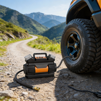 Compresseur portable robuste 12V avec pompe à coque métallique, double piston 30 mm, certifié CE, écran LED pour les tâches de maintenance sur site
