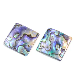 25mm Natural Polished Abalone Shell Square Piece Pendant Beads for Jewelry Making DIY Necklace Bracelet Earring Abalone Shell