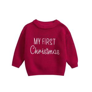 My First Christmas Baby Clothes Suéteres de punto con cuello redondo Jumpers Suéteres para bebés - Product Image 6