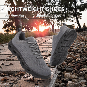 Chaussures de marche légères en tricot, respirantes, à lacets, baskets décontractées à bout rond, confortables pour hommes et femmes - Product Image 2