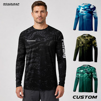 Maillot de pêche personnalisé à sublimation, motif camouflage, séchage rapide, protection UV, t-shirts pour hommes UPF 50+, manches longues