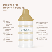 Distributeur de lait en poudre personnalisé avec logo OEM, 3/4 couches, portable, pour collations d'enfants, produits pour bébés
