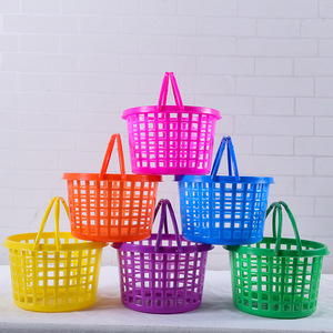 HLC027 Hot Sale Easter Basket Colorful Bucket Easter Tote Bag Candy Party Supplies Decoration Easter Eggs Plastic Basket