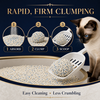 Litière pour chat légère en mélange de tofu et de manioc, faible poussière, contrôle des odeurs, nettoyage facile, commande en gros, marque privée, OEM, ODM pour importateurs