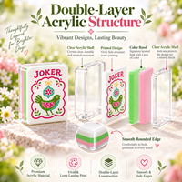 160 Buah Set Mahjong Amerika Ubin Motif Bunga Taman Segar Titik Retak Bams Jokers Kosong Cadangan Akrilik Lapis Ganda Grosir