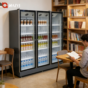 Equipo de Refrigeración para Supermercados, Exhibidor Comercial de Bebidas, Enfriador de Bebidas con Doble Puerta de Vidrio y Enfriamiento por Aire - Product Image 4