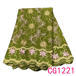 Proveedor dorado Tela de encaje de algodón de moda Tela de gasa de ropa azul real Tela de encaje de algodón suizo - Product Image 2