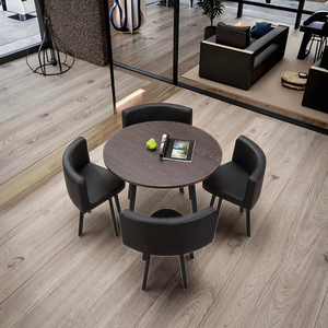 Tavolo <span class=keywords><strong>da</strong></span> <span class=keywords><strong>Pranzo</strong></span> Rotondo <span class=keywords><strong>in</strong></span> Legno Moderno e Minimalista con Installazione Rimovibile Design Elegante per Hotel Caffetterie Salotti - Product Image 6