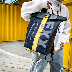 Sac à dos personnalisé de grande capacité, imprimé lettres vintage, couleur contrastée, unisexe, couple, étudiant, sac à bandoulière, sac d'école, sac à main - Product Image 3