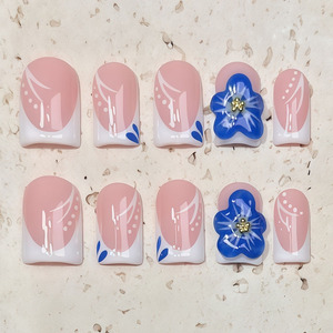 Offre Spéciale – <span class=keywords><strong>Faux</strong></span> <span class=keywords><strong>Ongles</strong></span> en Acrylique Faits Main, 10 Pièces, Réutilisables, Style French Ins, à Presser, Design Carré pour Doigts de Mannequin - Product Image 5