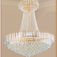 Lustre en cristal doré de style européen, lampe suspendue avec lumière incandescente pour restaurants