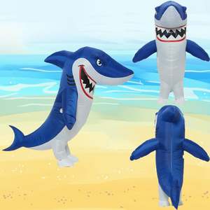 Adulto Inflável Azul Tubarão Blow-up Halloween Carnival Party Traje - Product Image 2