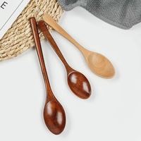 Cuillère à café Tailai en bois naturel laqué, manche fin, droite, pour mélanger, avec logo personnalisé, ustensile de table