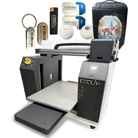 Printer UV Otomatis Penuh A2+ Printer Flatbed UV LED untuk Casing Ponsel, Bola Golf, Koper, Kaca, Printer Inkjet Industri Ukuran Kecil