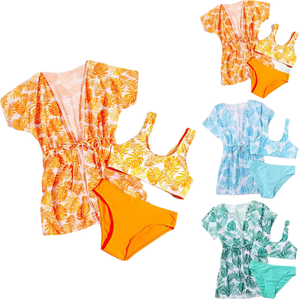 Lot <span class=keywords><strong>de</strong></span> 3 maillots <span class=keywords><strong>de</strong></span> <span class=keywords><strong>bain</strong></span> et kimono taille haute imprimés feuilles pour filles 7 à <span class=keywords><strong>12</strong></span> <span class=keywords><strong>ans</strong></span> <span class=keywords><strong>Maillot</strong></span> <span class=keywords><strong>de</strong></span> <span class=keywords><strong>bain</strong></span> pour enfants 2025 Ados <span class=keywords><strong>Maillot</strong></span> <span class=keywords><strong>de</strong></span> <span class=keywords><strong>bain</strong></span> Beach Wear - Product Image 3