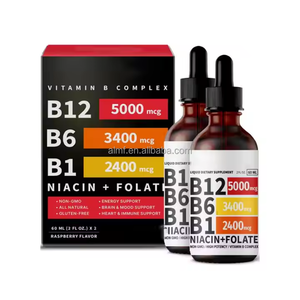 قطرات فيتامين ب المعقدة النباتية عالية الفعالية سائل عن طريق الفم 2*60 نكهة التوت غير المعدلة وراثيا مختبر اختبار الطاقة دعم الدماغ الكبار - Product Image 3